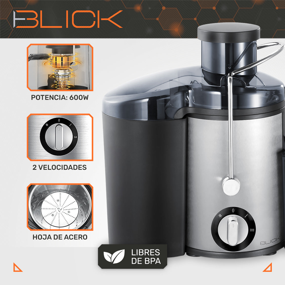 Extractor de Jugos y Verduras Eléctrico Blick