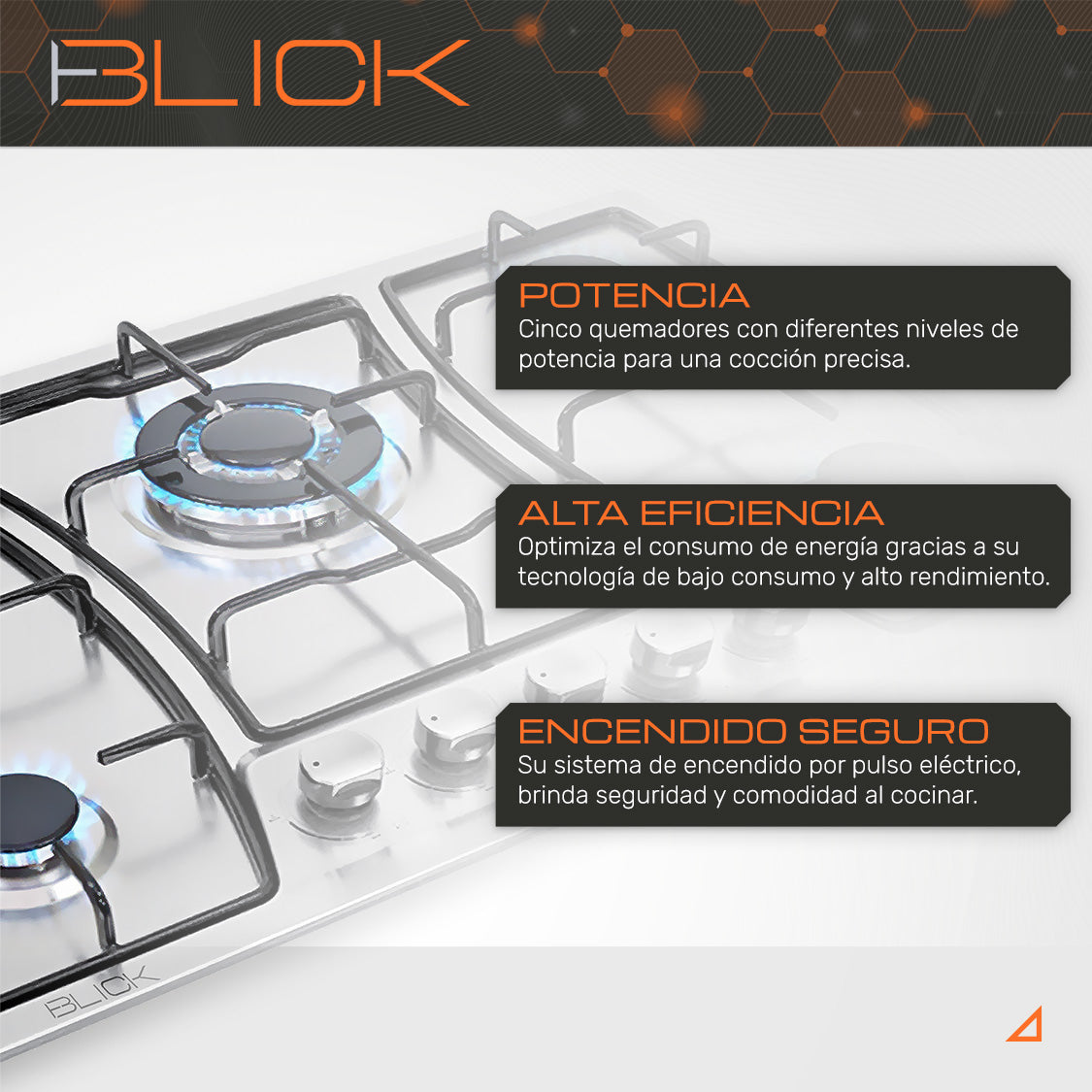 Parrilla Gas Acero Inoxidable de 5 Quemadores