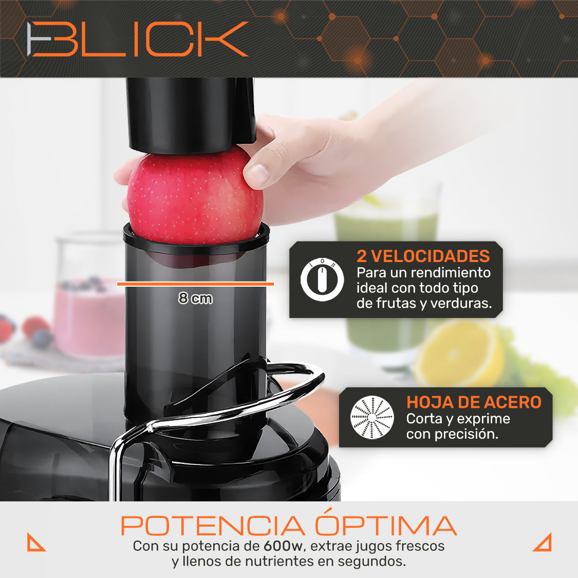 Extractor de Jugos y Verduras Eléctrico Blick