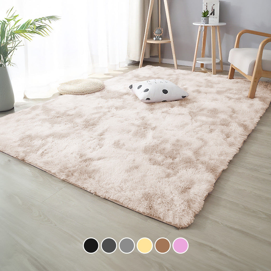 Alfombra De Sala Suave Afelpada Antideslizante 160 X 200 Cm