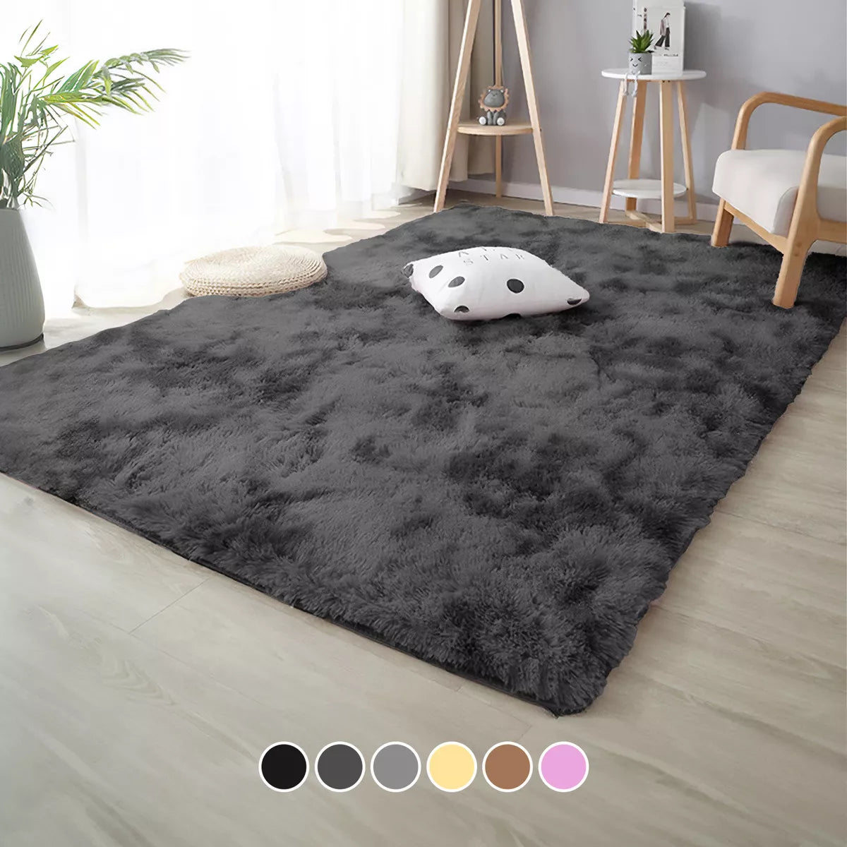 Alfombra De Sala Suave Afelpada Antideslizante 160 X 200 Cm