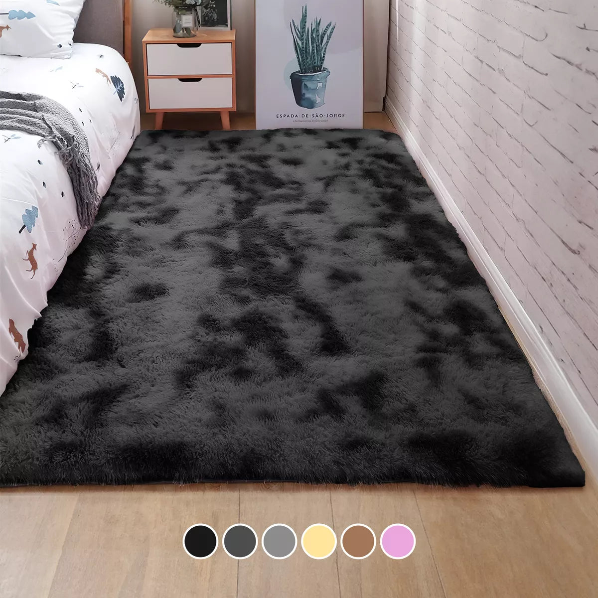 Alfombra Suave Decorativa Tapete De Sala Cuarto 160 X 120 Cm