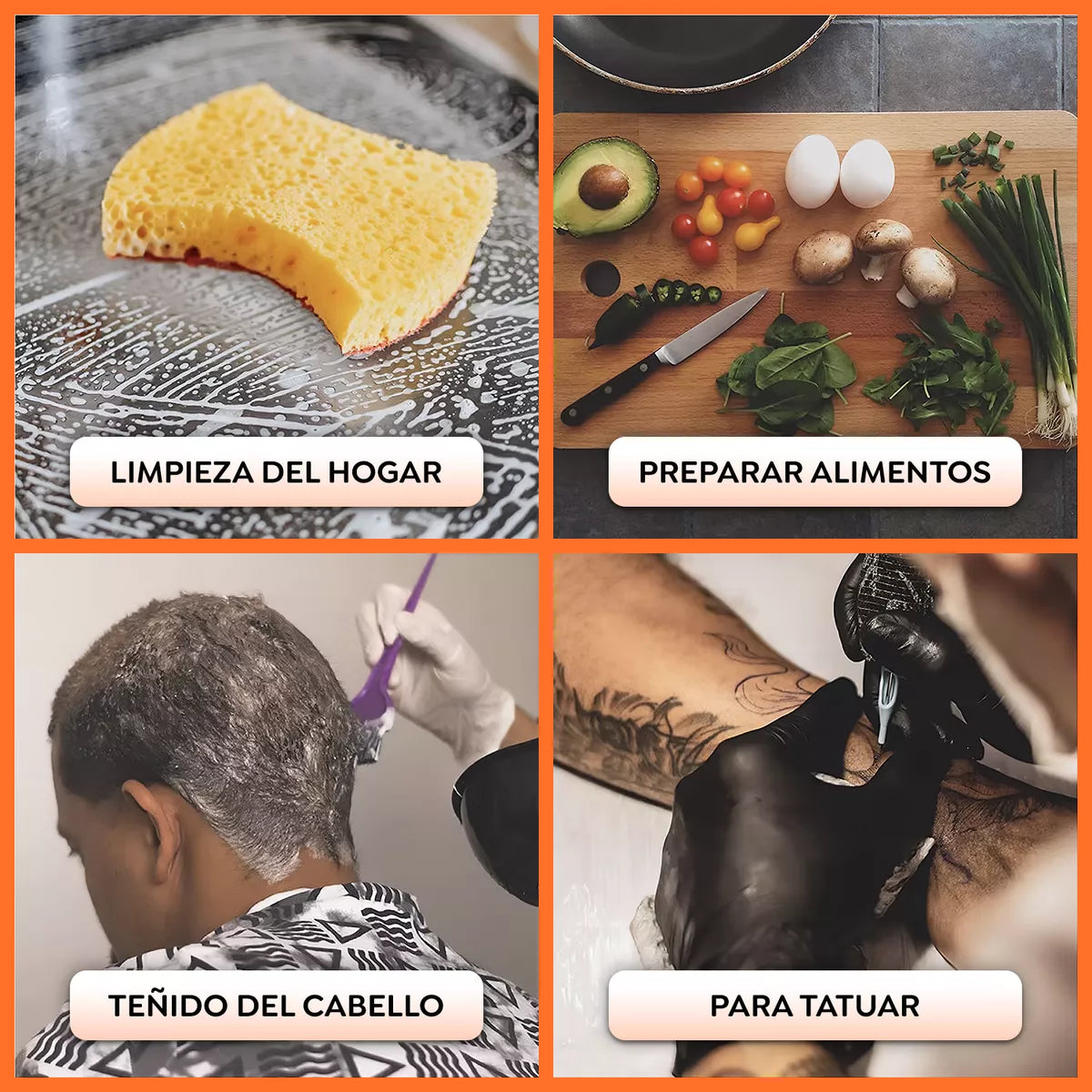 Guantes De Nitrilo Vinil Libre De Látex Sin Polvo Negro