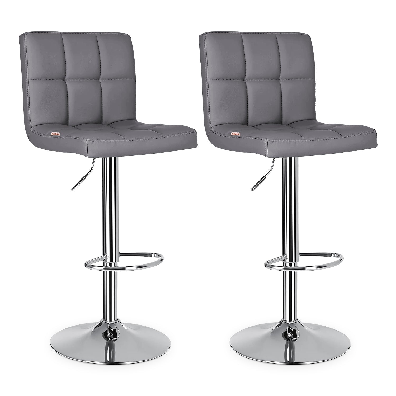 Set De 2 Bancos Sillas Con Respaldo Altura Regulable Giratorio 360° Diseño Moderno Y Elegante