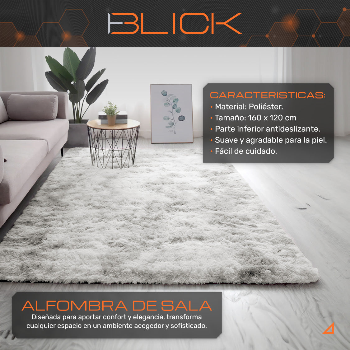 Alfombra Suave Decorativa Tapete De Sala Cuarto 160 X 120 Cm