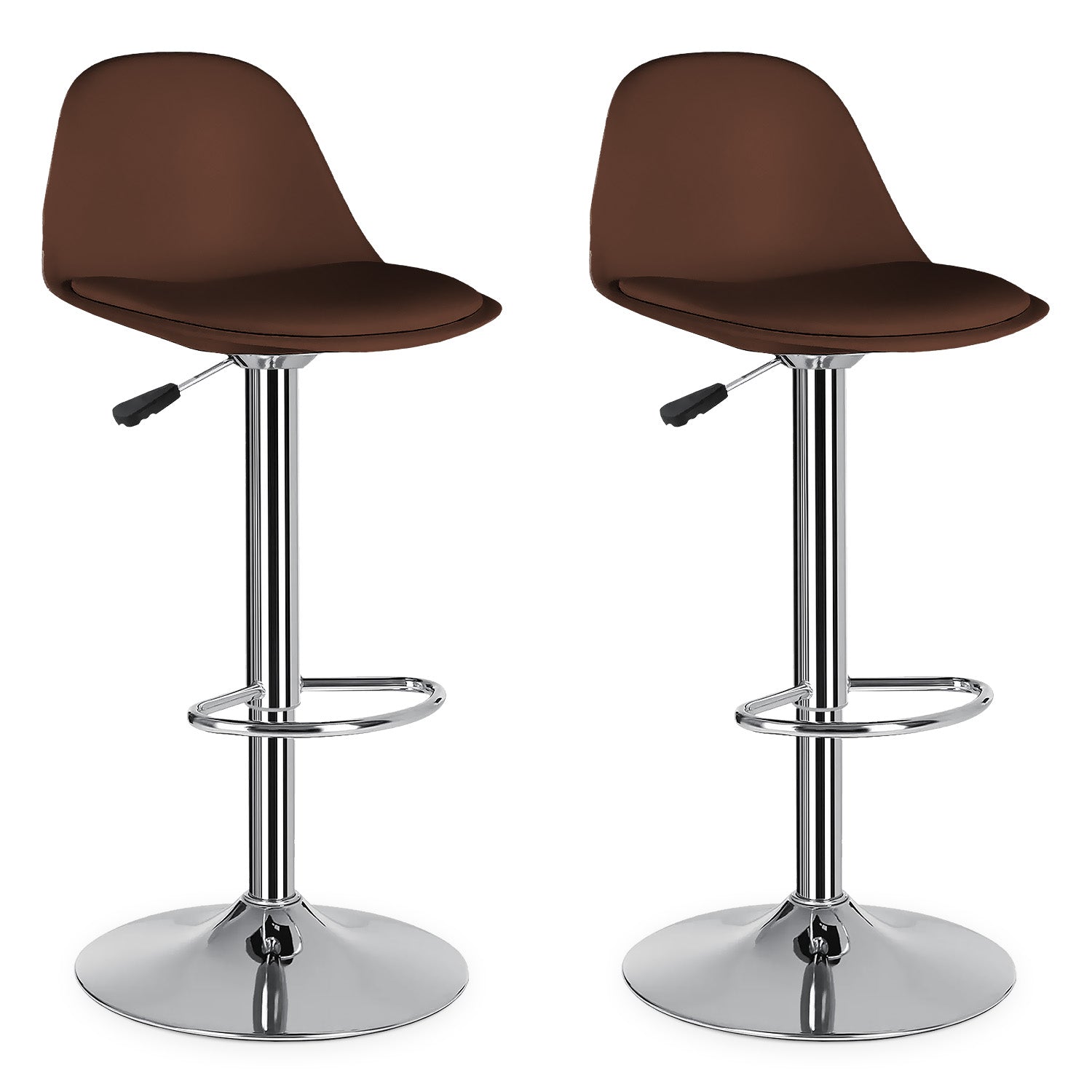 Set De 2 Bancos Altos De Cocina Altura Regulable Con Respaldo Giratorio 360°