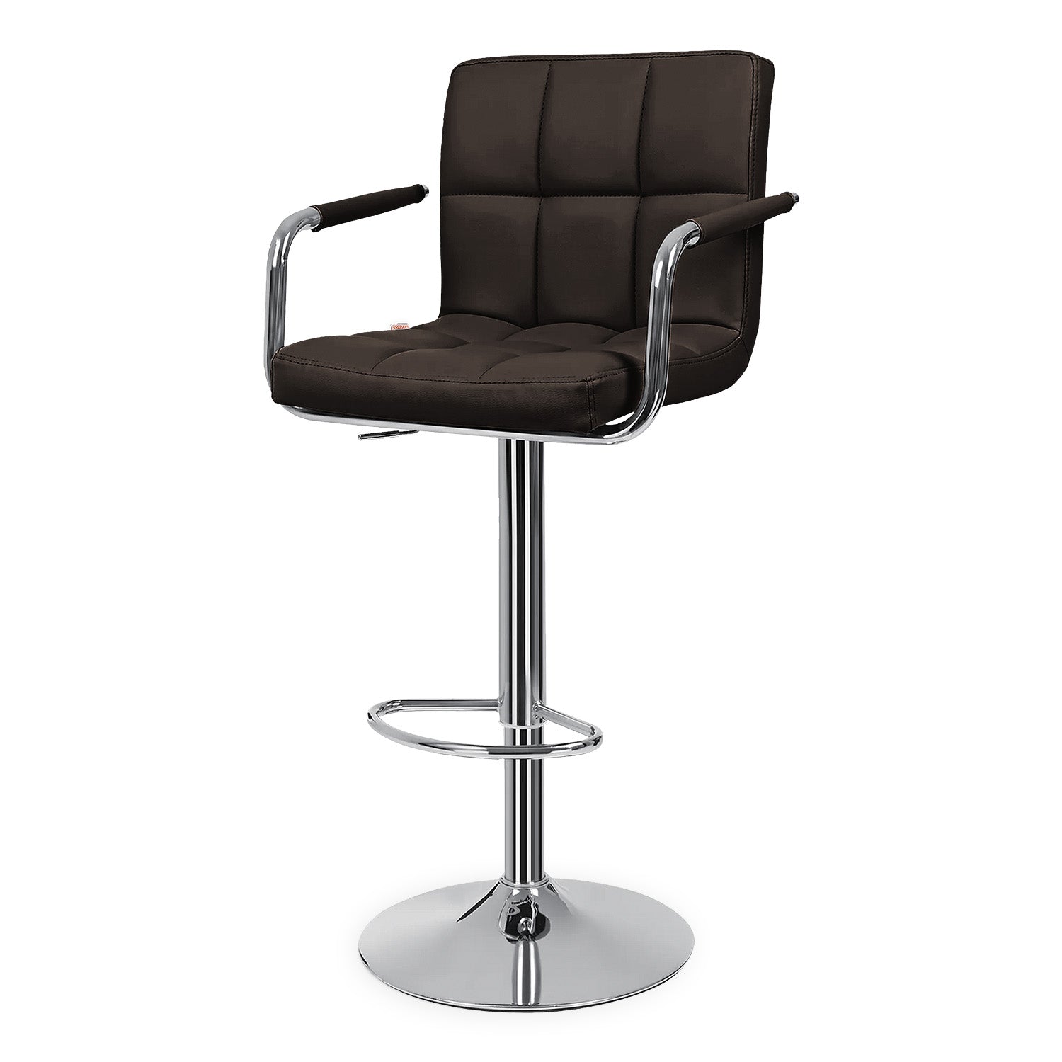 Set De 2 Bancos Sillas Con Respaldo Y Apoyabrazos Altura Regulable Giratorio 360° Diseño Moderno Y Elegante