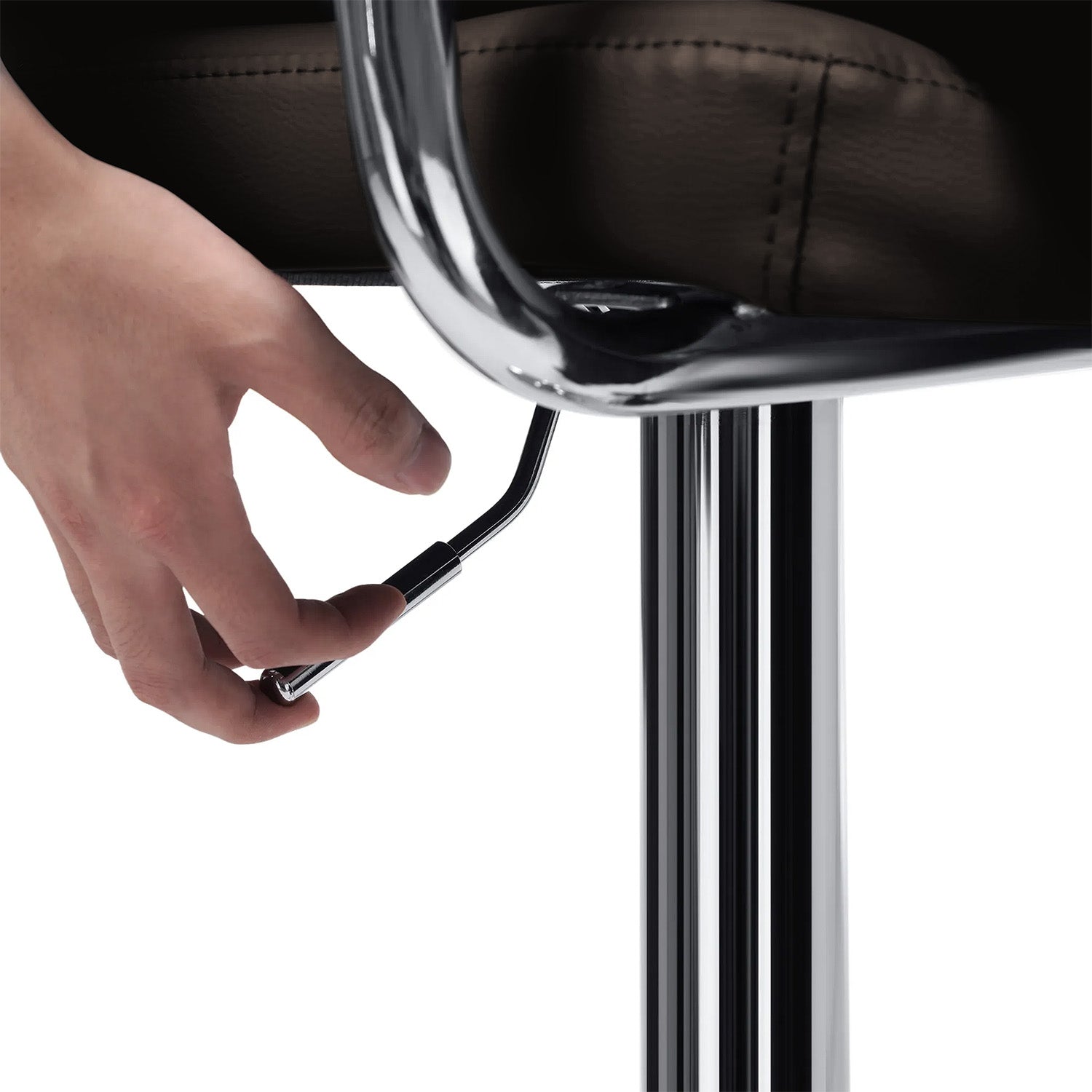 Set De 2 Bancos Sillas Con Respaldo Y Apoyabrazos Altura Regulable Giratorio 360° Diseño Moderno Y Elegante