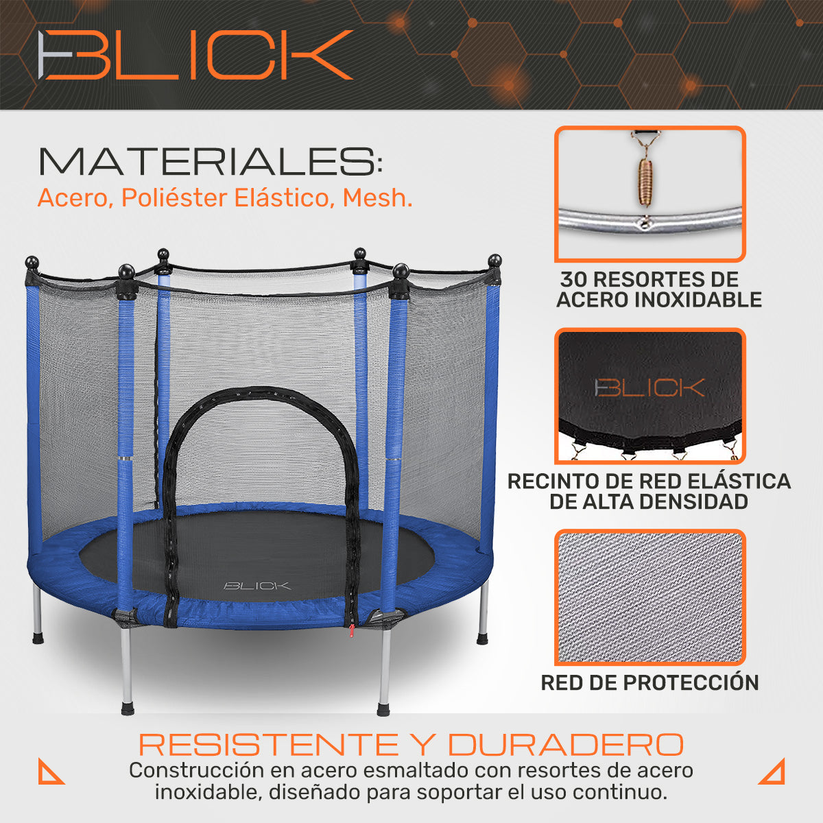 Trampolín Brincolín Estructura De Acero, Red De Seguridad, Acolchonado 360°, Diámetro 140 Cm X Alto 118 Cm, Soporta 150kg