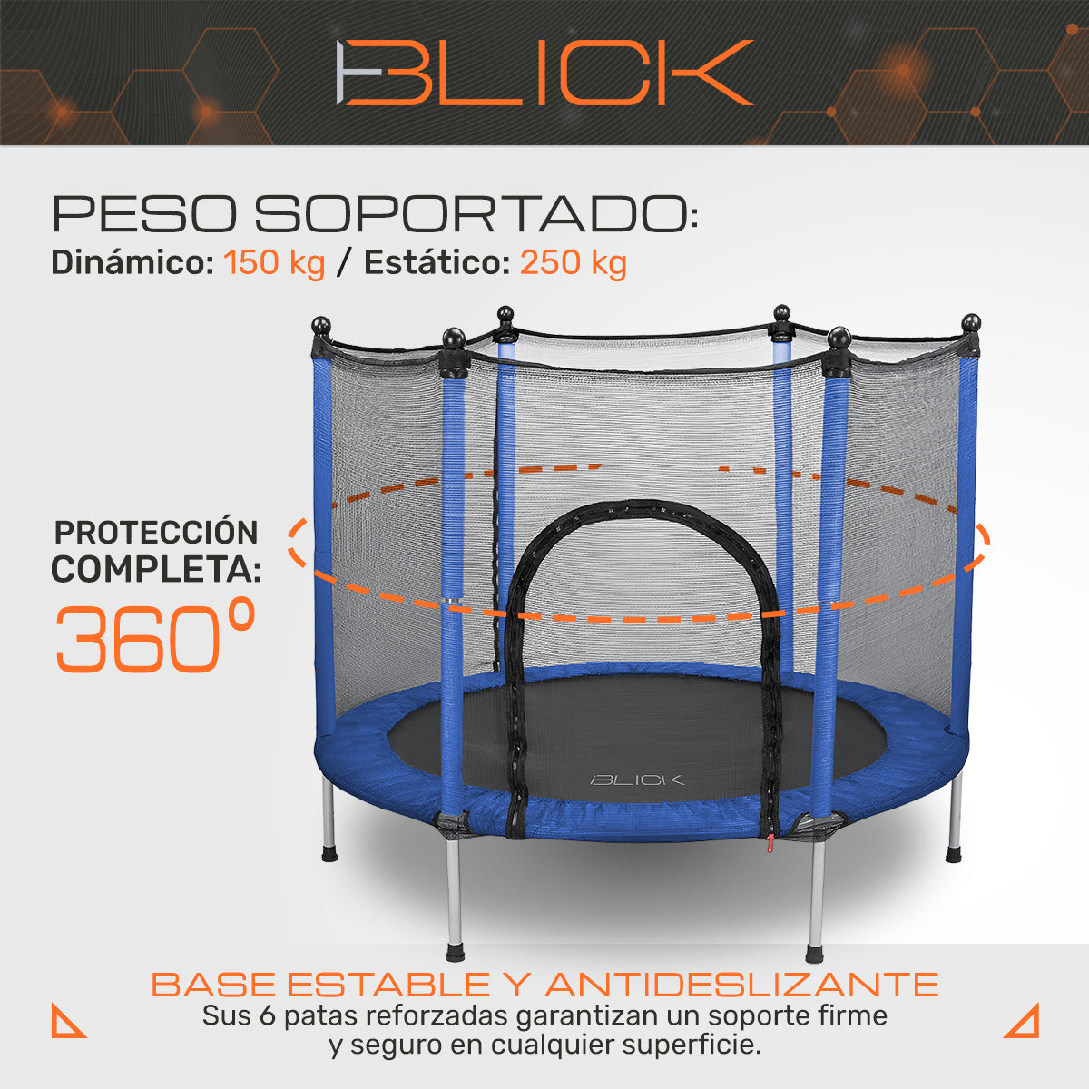 Trampolín Brincolín Estructura De Acero, Red De Seguridad, Acolchonado 360°, Diámetro 140 Cm X Alto 118 Cm, Soporta 150kg