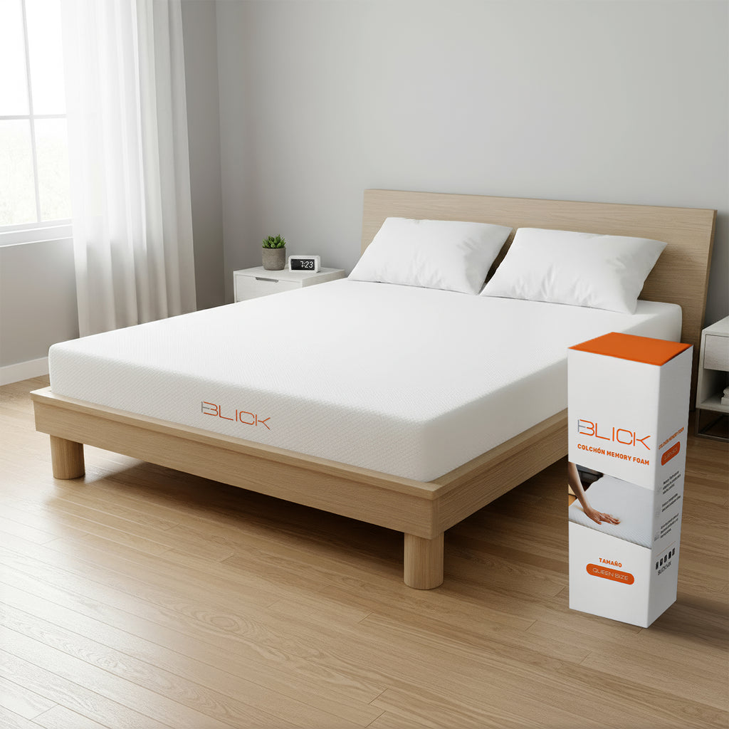 Colchón Memory Foam Blick Firme, Soporta 180 kg, Color Blanco