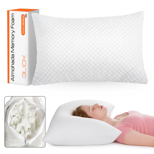 Almohada Almohada Memory Foam Gel Ajustable Cómoda Ergonómica Suave Ligera 64x46 cm Blick Color Blanca