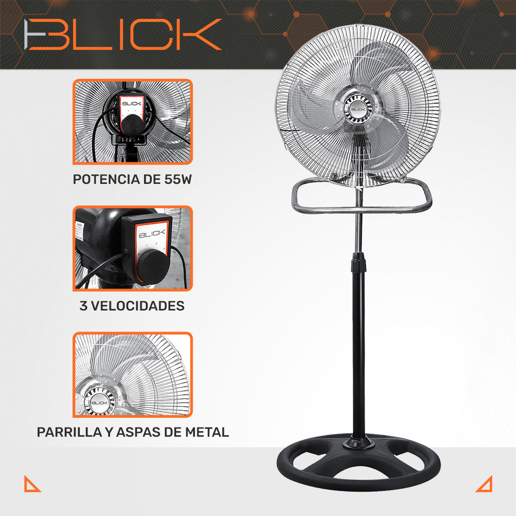 Ventilador De Pie 3 En 1 Pedestal Piso Pared Mesa 50cm 18´´
