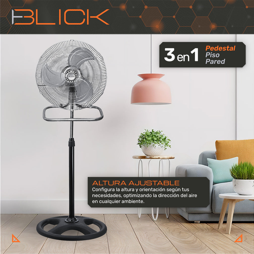 Ventilador De Pie 3 En 1 Pedestal Piso Pared Mesa 50cm 18´´