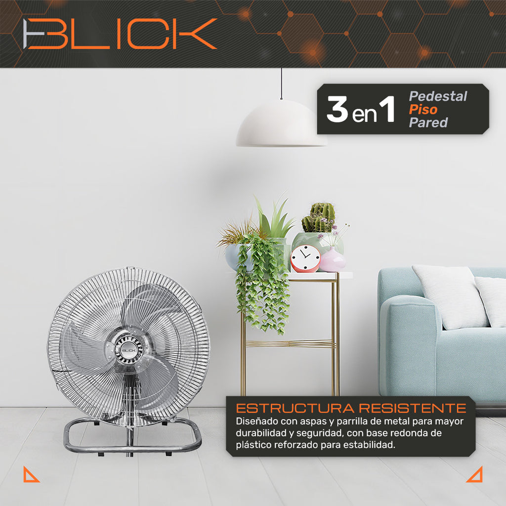 Ventilador De Pie 3 En 1 Pedestal Piso Pared Mesa 50cm 18´´