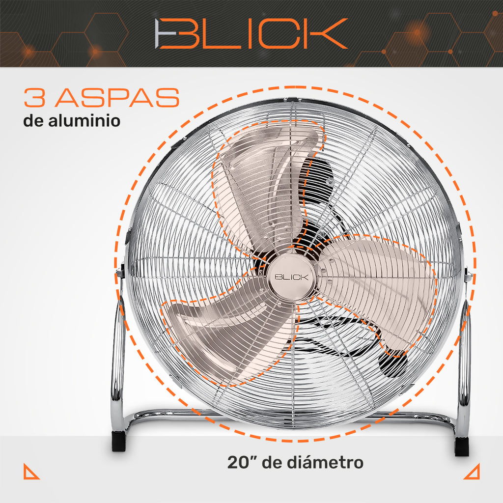 Ventilador Industrial de Piso y Pared 20 Pulgadas 3 Velocidades