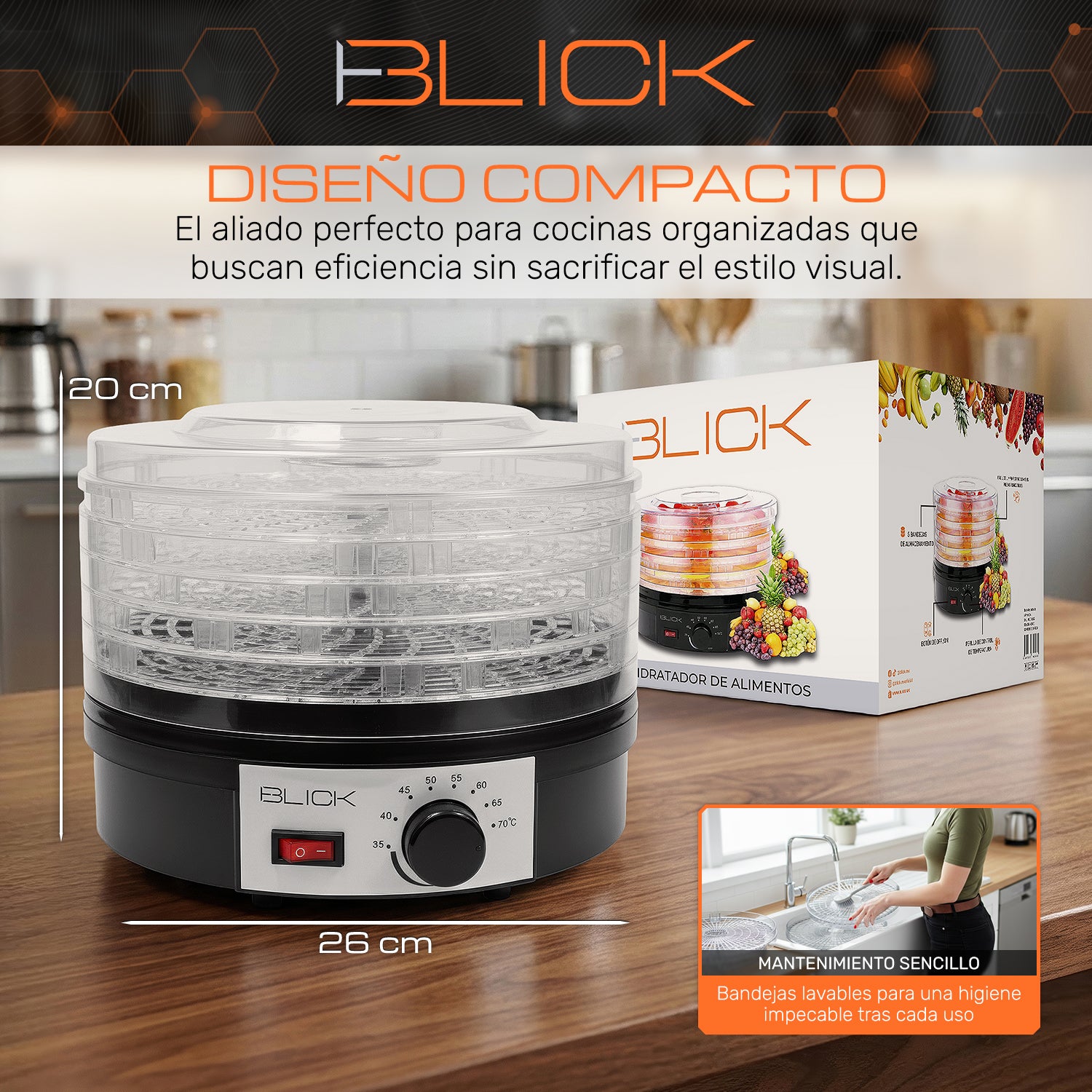 Deshidratador De Alimentos 5 Bandejas Frutas Verduras Blick