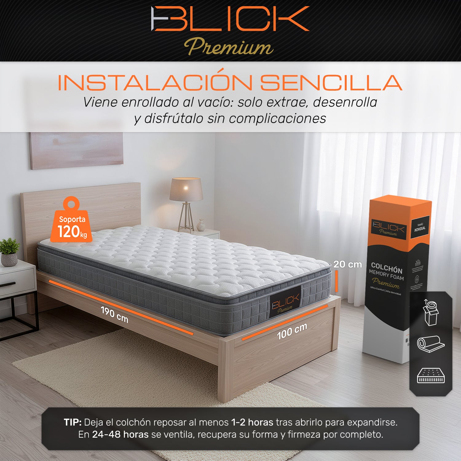 Colchón Memory Foam Blick PREMIUM