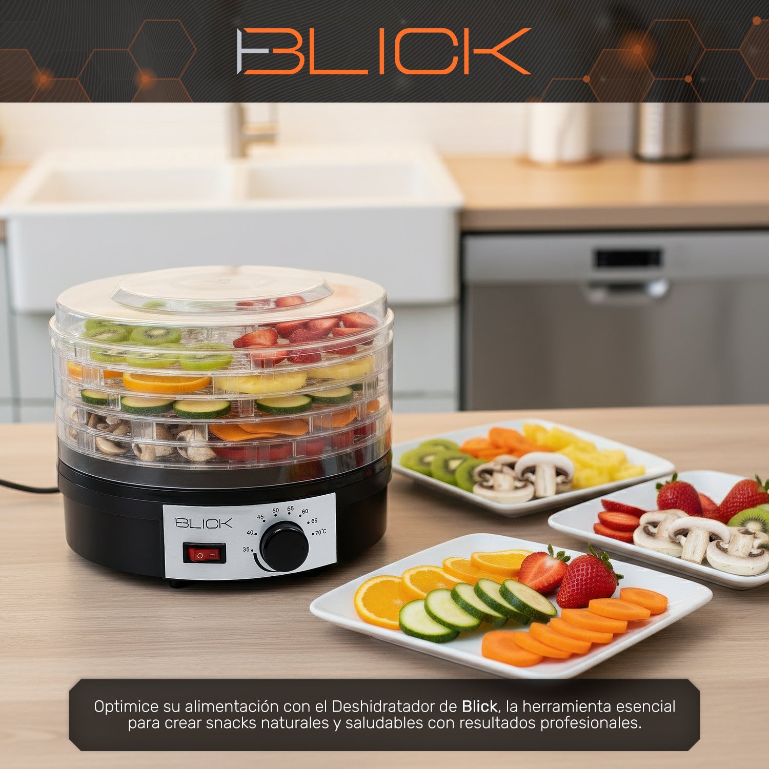Deshidratador De Alimentos 5 Bandejas Frutas Verduras Blick