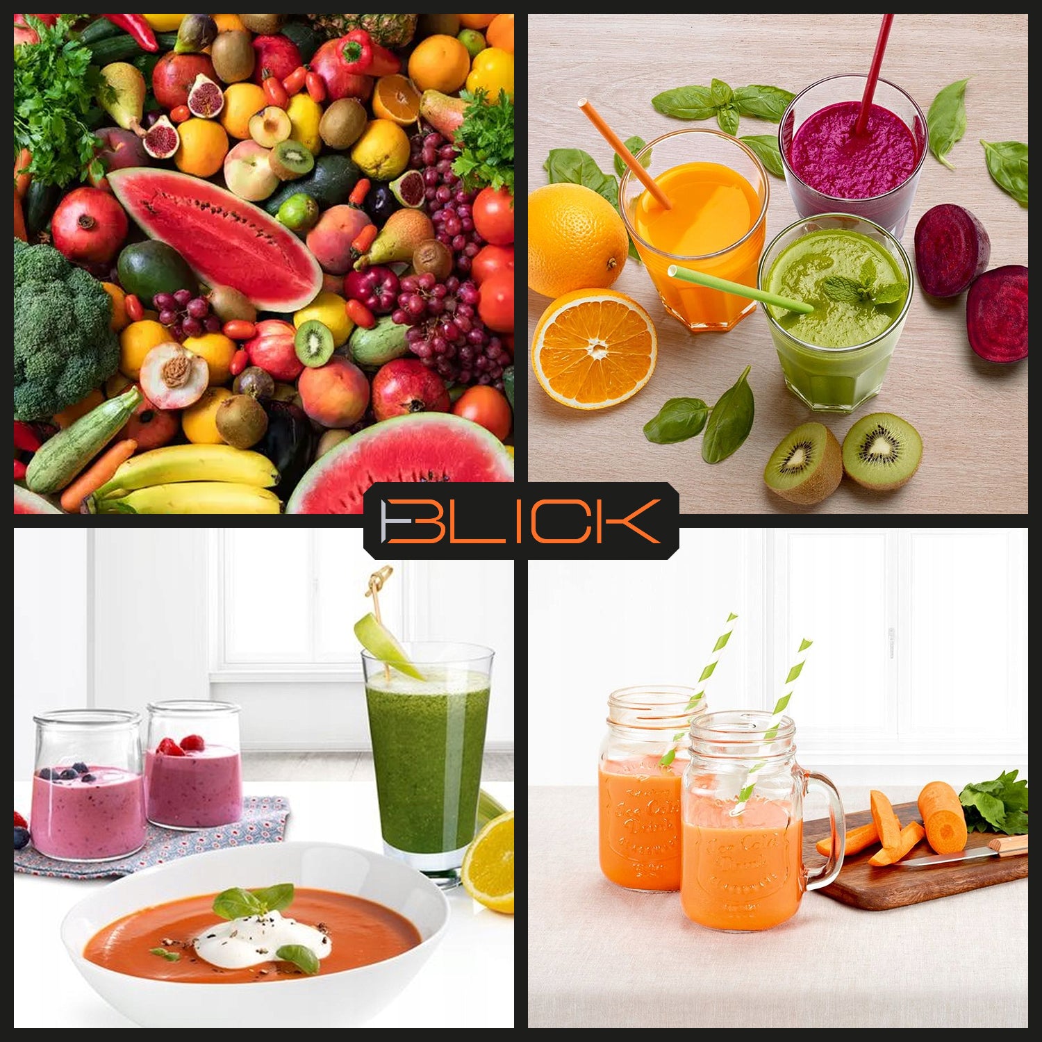 Extractor De Jugos Electrico 400w 2 Velocidades 600ml Blick Negro Brillante