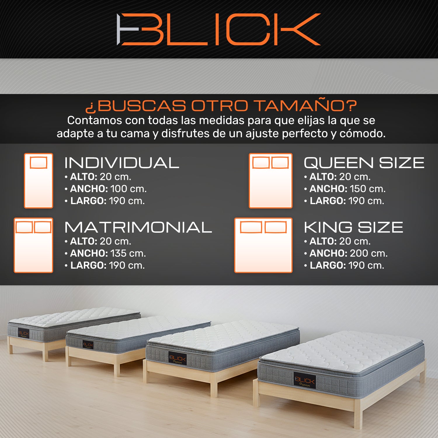 Colchón Memory Foam Blick PREMIUM
