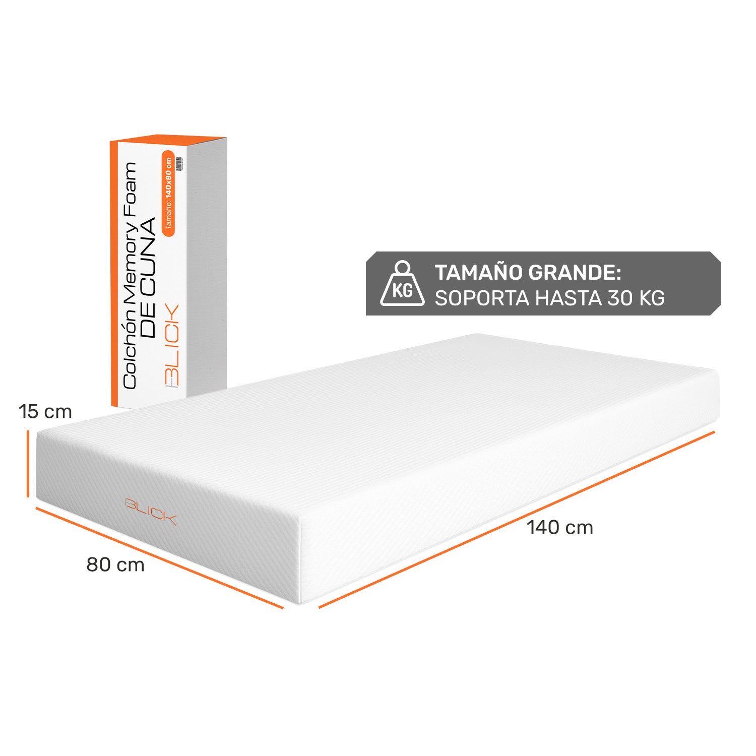 Colchón para cuna memory Foam Espuma Suave y Lavable