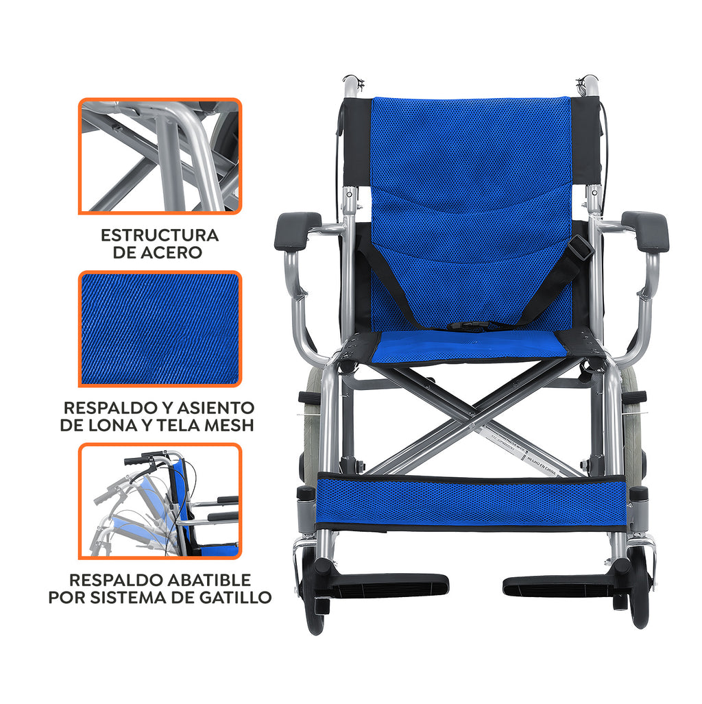 Silla de Ruedas Traslado Plegable Todoterreno