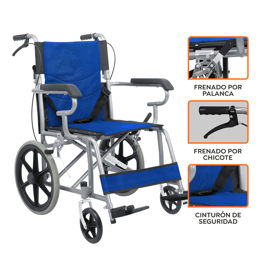 Silla de Ruedas Traslado Plegable Todoterreno