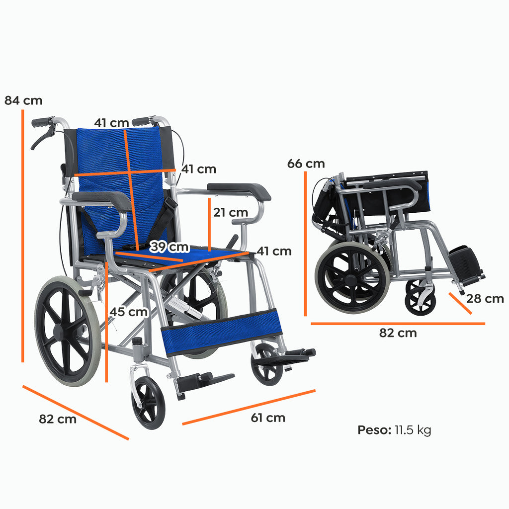 Silla de Ruedas Traslado Plegable Todoterreno