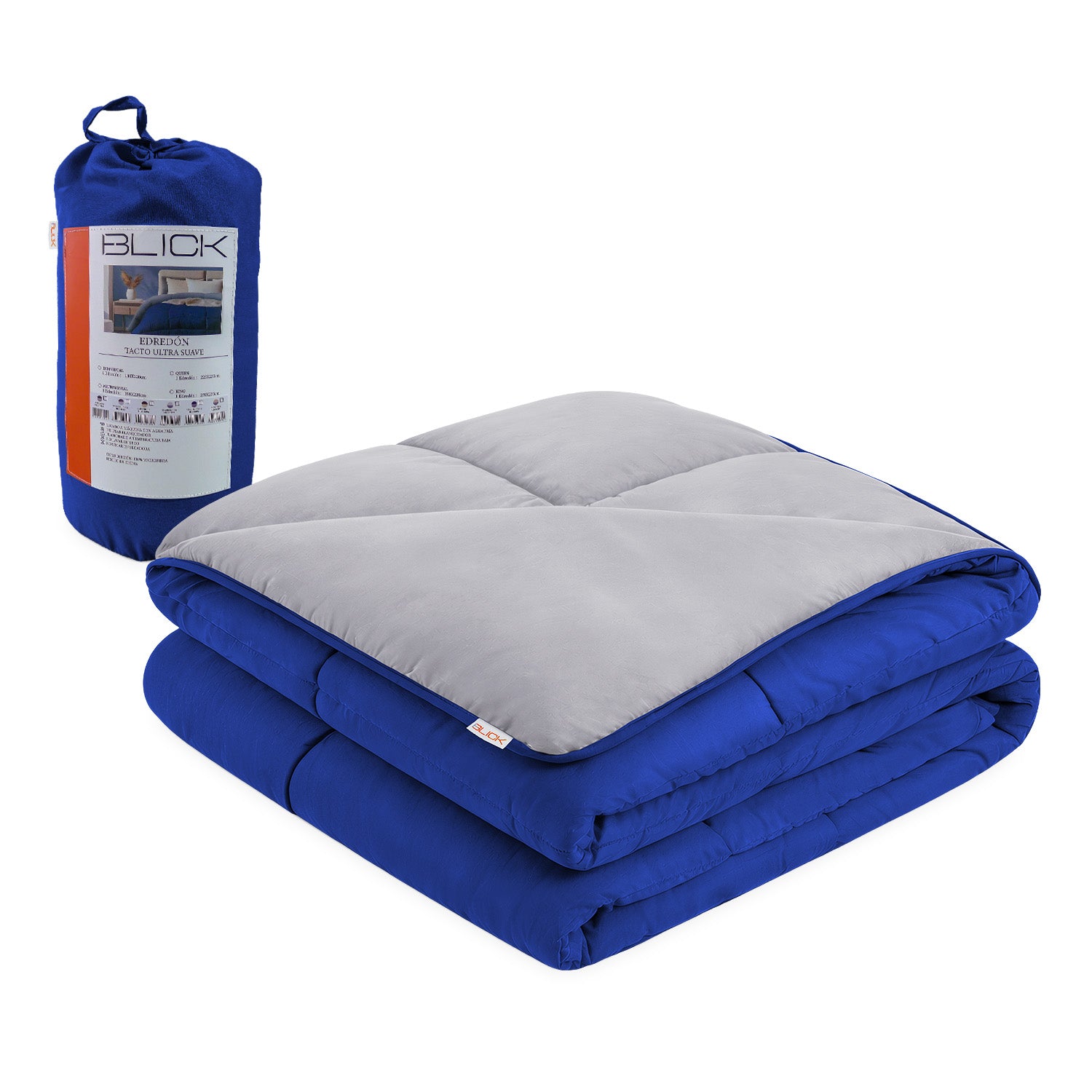 Edredon Acolchado Reversible diseño Cuadrados Blick