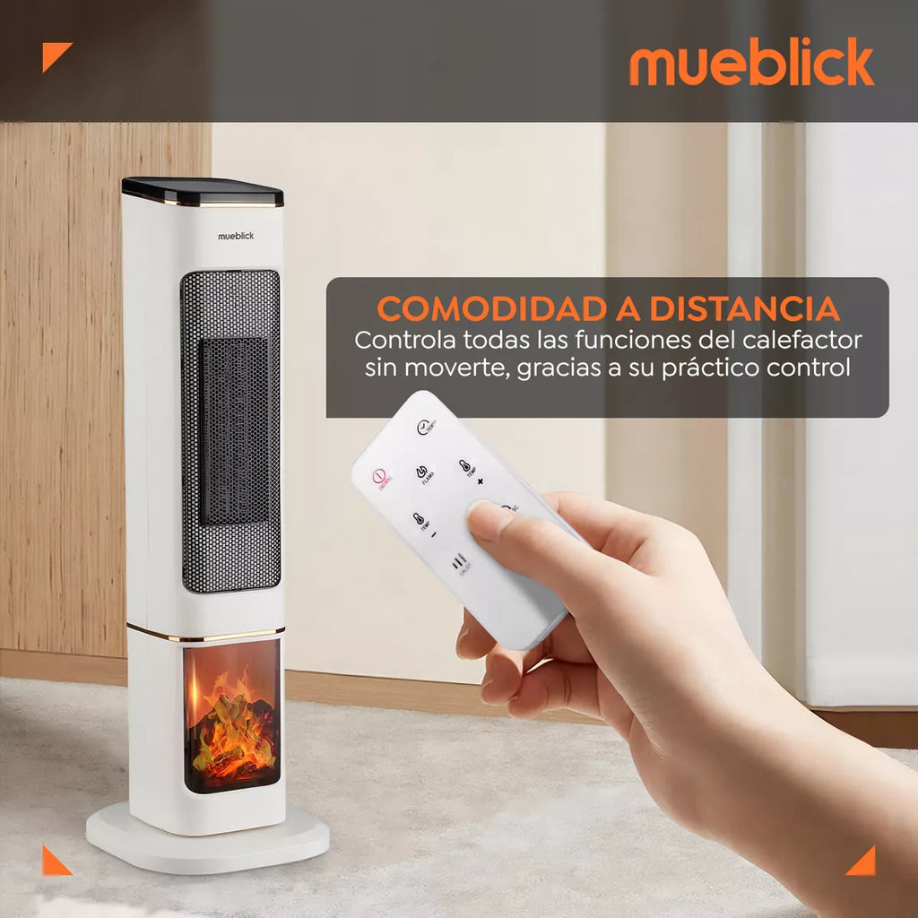 Calefactor Eléctrico Torre Blick 1500w Calentador Fogata 3D