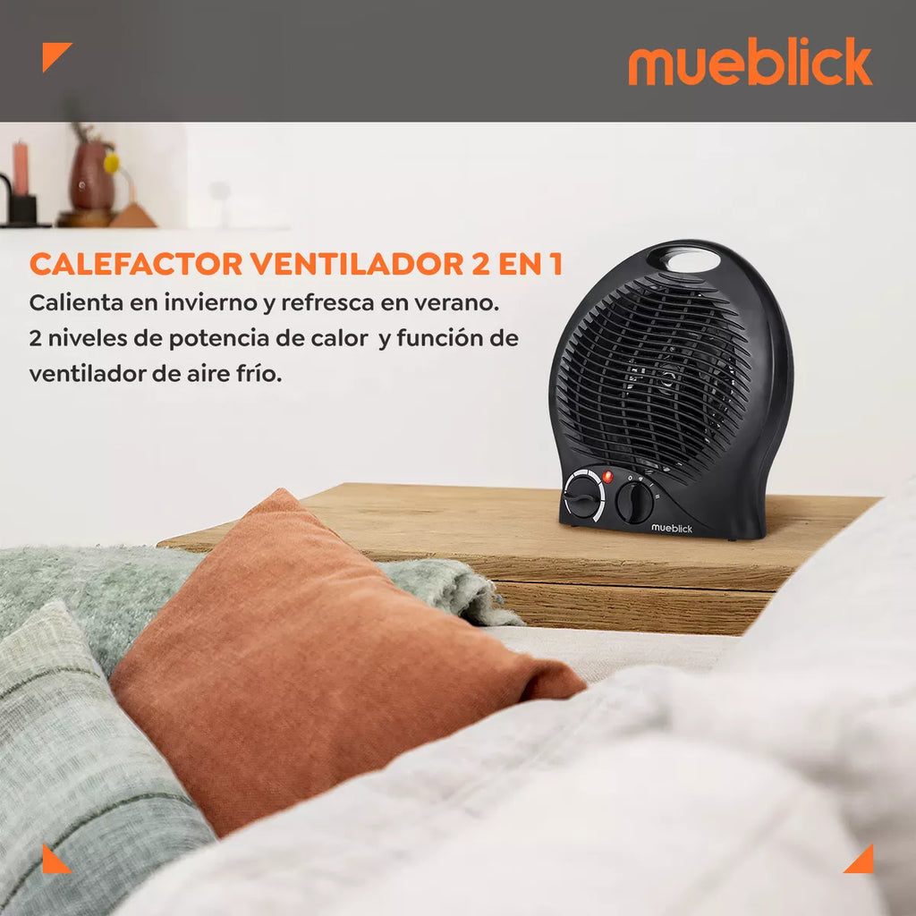 Calefactor Ventilador Eléctrico Calentador 1500w Aire