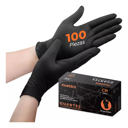 Guantes De Nitrilo Vinil Libre De Látex Sin Polvo Negro