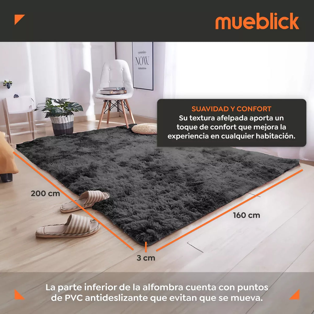 Alfombra De Sala Suave Afelpada Antideslizante 160 X 200 Cm