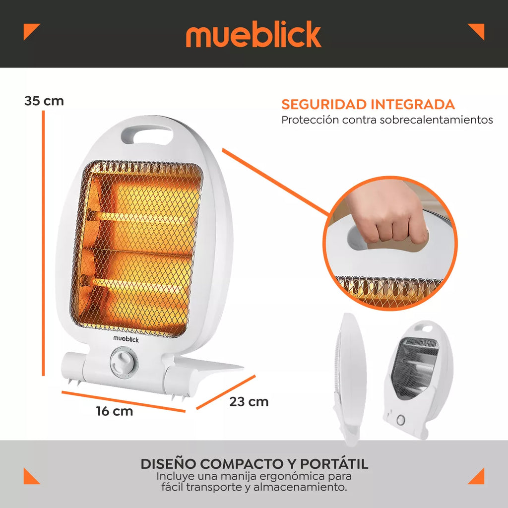 Calefactor Calentador Eléctrico 2 Niveles Cuarzo Calefacción