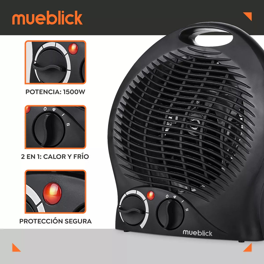 Calefactor Ventilador Eléctrico Calentador 1500w Aire