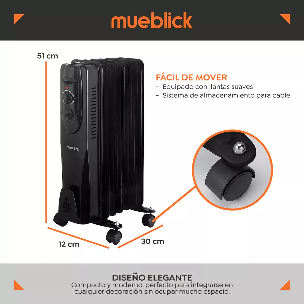 Calefactor Radiador De Aceite Eléctrico 1500w 3V