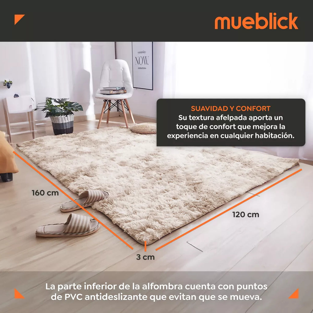 Alfombra Suave Decorativa Tapete De Sala Cuarto 160 X 120 Cm