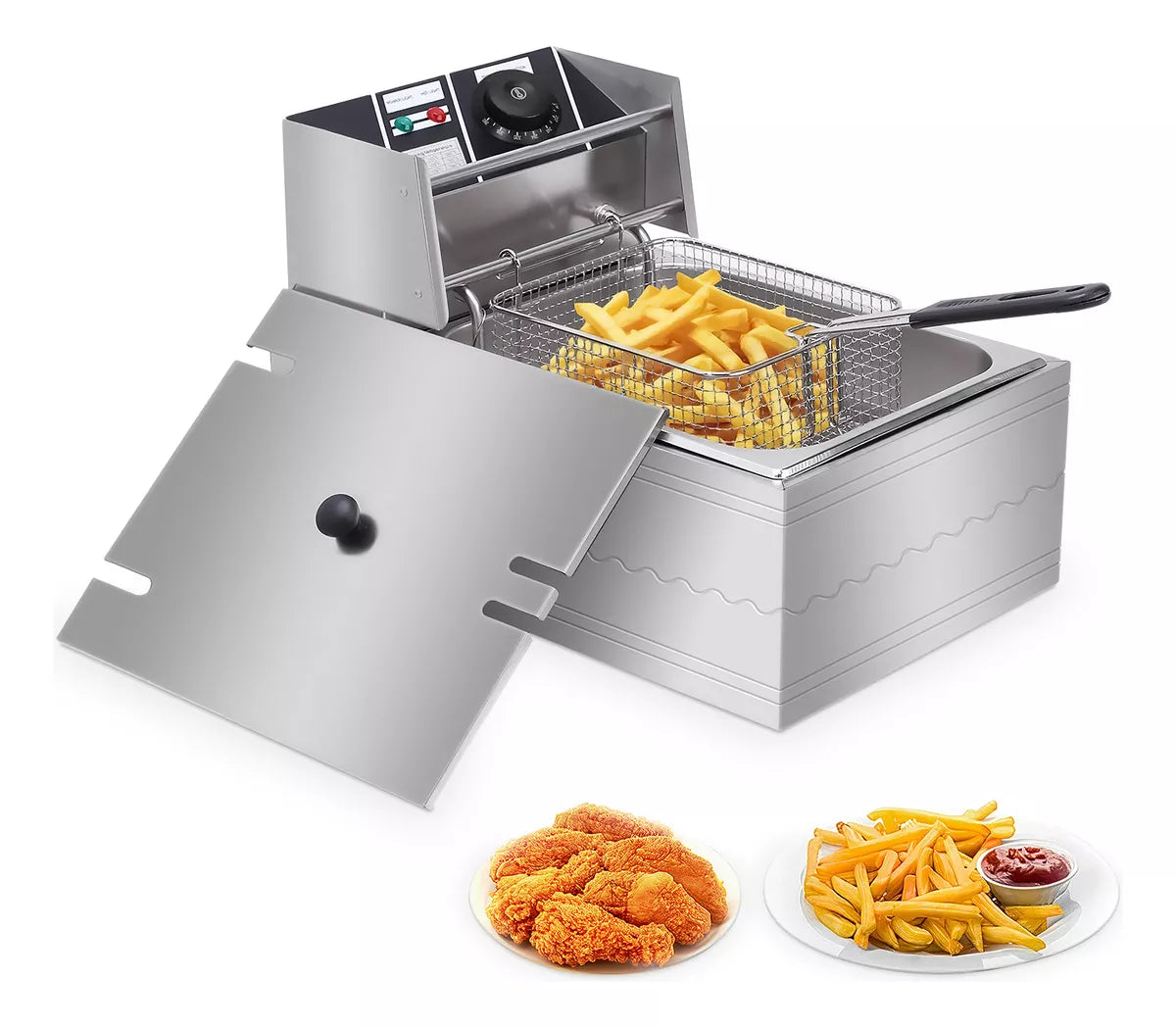 Freidora Aceite Eléctrica 1600w 6lt Industrial Acero Blick