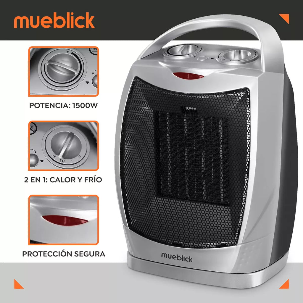 Calefactor Ventilador Electrico 1500w Calentador Aire