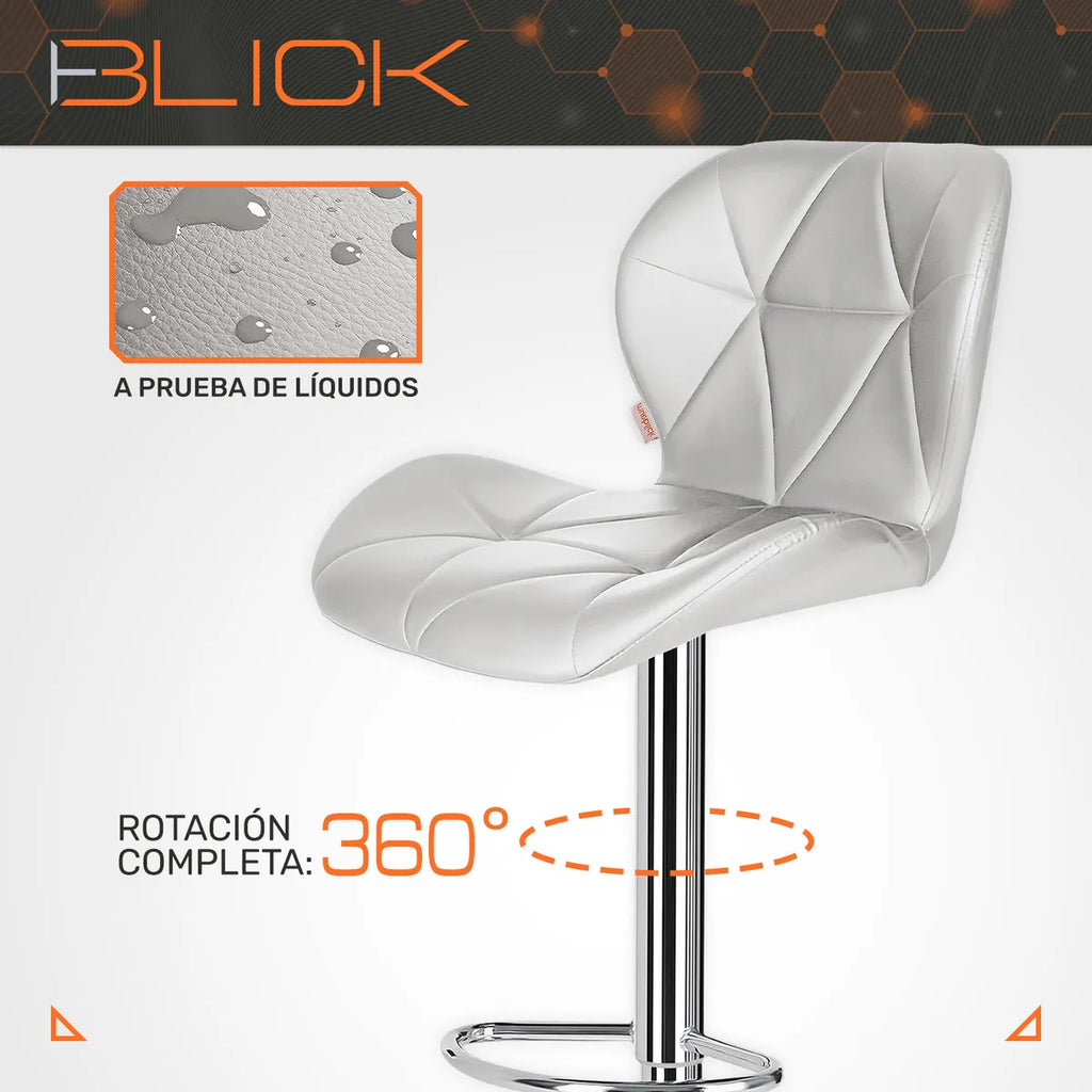 Set 3 Bancos Altos Barra Cocina Silla Cuero Base Cromada