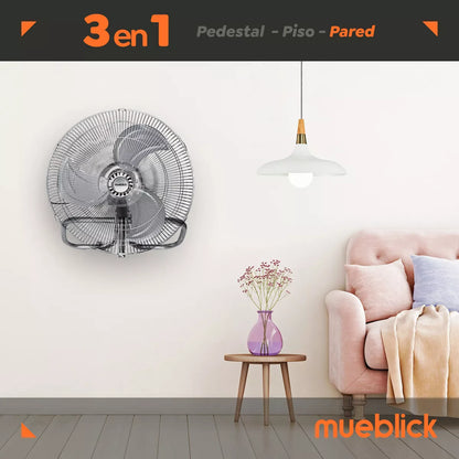Ventilador De Pie 3 En 1 Pedestal Piso Pared Mesa 50cm 18´´