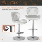 Set 2 Bancos Altos Barra Cocina Silla Cuero Base Cromada