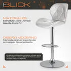 Set 2 Bancos Altos Barra Cocina Silla Cuero Base Cromada