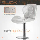 Set 2 Bancos Altos Barra Cocina Silla Cuero Base Cromada