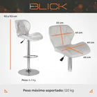 Set 2 Bancos Altos Barra Cocina Silla Cuero Base Cromada