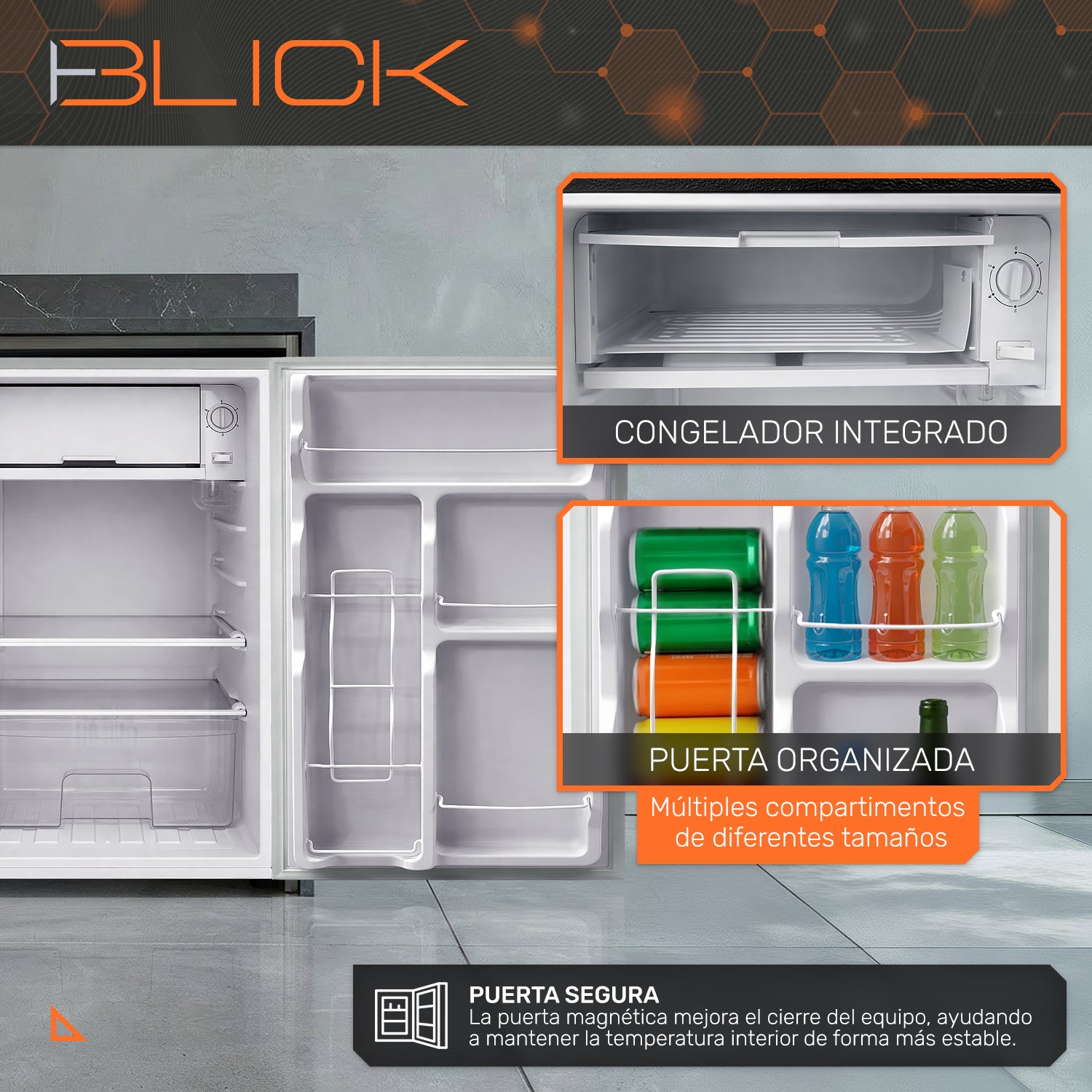 Frigobar Refrigerador 91L Congelador Freezer 3.2 pies