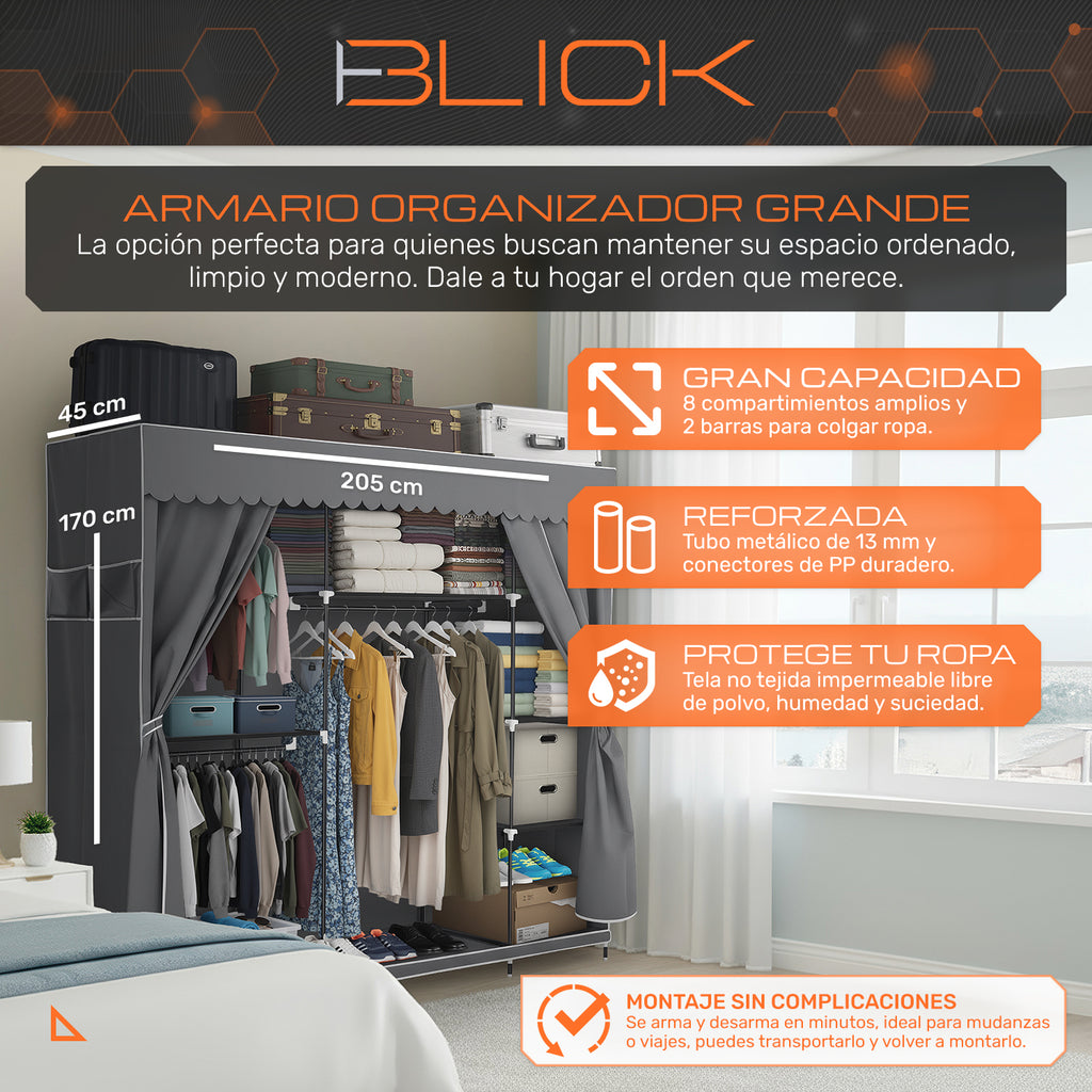Armario Armable Ropero Closet Grande Organizador Blick