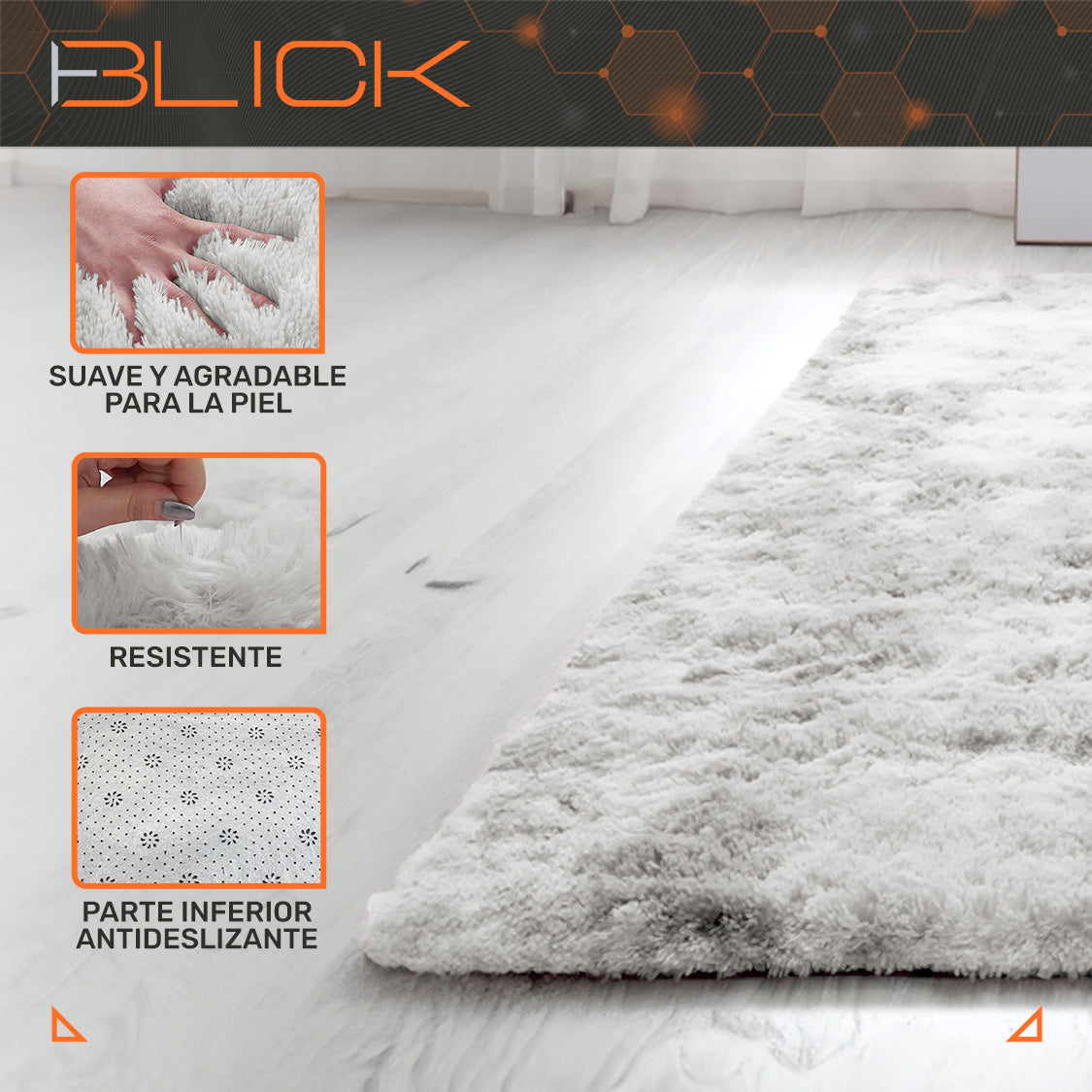 Alfombra Suave Decorativa Tapete De Sala Cuarto 160 X 120 Cm