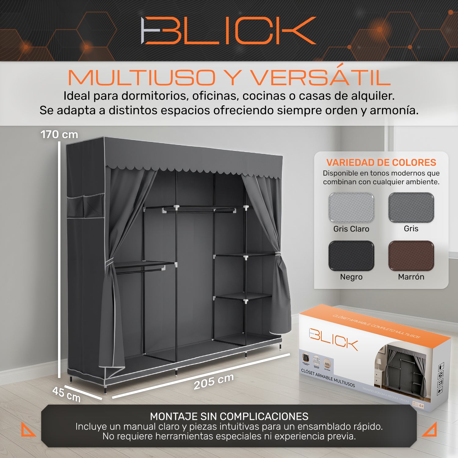 Armario Armable Ropero Closet Grande Organizador Blick